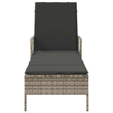 Sun Lounger Reclining Light Grey and Dark Grey 55 x 200 x 92 cm 365430