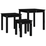 Nesting Tables 3 pcs Black Solid Wood Pine 824977