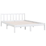 810093 Bed Frame without Mattress White Solid Wood 160x200 cm