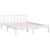 810093 Bed Frame without Mattress White Solid Wood 160x200 cm