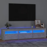 TV Cabinet with LED Lights Concrete Grey 180x35x40 cm 3152757