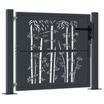 Garden Gate Anthracite 105x80 cm Steel Bamboo Design 153178