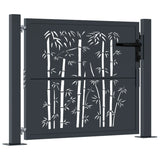 Garden Gate Anthracite 105x80 cm Steel Bamboo Design 153178