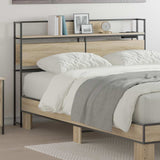 Storage Headboard with Shelf Sonoma oak 120 cm Engineered wood 859631