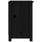 Bedside Cabinet Black 40x35x55 cm Solid Wood Pine 820964