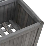 Planter with Trellis Grey 90x35x180 cm Solid Wood Fir 365480