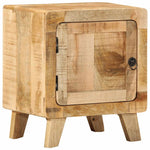 ZNTS Bedside Cabinet 40x32x46 cm Solid Wood Rough Mango 4104507