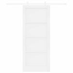 Sliding Door Manual White 83 x 202 cm Solid pine wood and steel 3333561