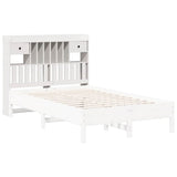 Headboard with Storage White 135 cm Solid Wood Pine 855515