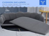 Dog Sofa, Pet Couch Bed for Medium, Large Dogs, with Legs, Cushion - Grey T3398P376488