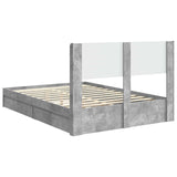 Bed Frame with Storage and Headboard Concrete Grey 150 x 200 cm 3414374