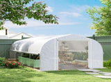 19.5 x 9.8ft Tunnel Greenhouse, with Accessories - White T3398P319954