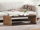 Coffee Table Natural 90 x 45 x 35 cm Solid Mahogany Wood 42011580