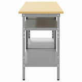 Work Bench Set with Shelf 2 pcs Beige and Grey 200 x 55 x 85 cm 3321390