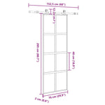 Sliding Door with Hardware Set 76x205 cm Tempered Glass&Aluminium 3333007
