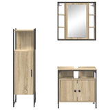 Bathroom Furniture Set with Shelf 3 pcs Brown Engineered wood 3345136