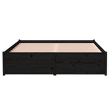 Bed Frame without Mattress Black Solid Wood 120x190 cm Small Double 814923