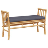 Garden Bench with Cushion Brown 110 x 38 x 65cm Bamboo 4108078
