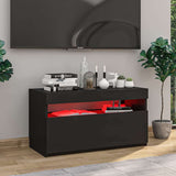 TV Cabinet with LED Lights Black 75x35x40 cm 804393