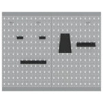 ZNTS Pegboards 2 Pack with 8 Accessories, Grey, 50x80 cm Steel 4103483