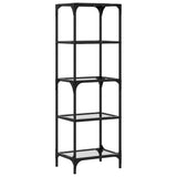 Storage Rack with Transparent Glass Top 40x30x123 cm Steel 846040