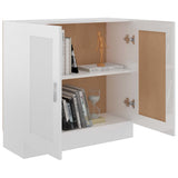 Book Cabinet High Gloss White 82.5x30.5x80 cm Engineered Wood 802711