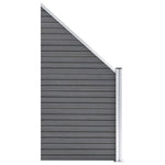 WPC Fence Set 4 Square + 1 Slanted 792x186 cm Grey 3053236