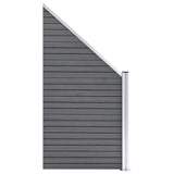 WPC Fence Set 4 Square + 1 Slanted 792x186 cm Grey 3053236