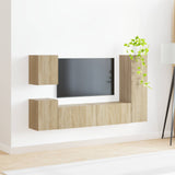 TV Cabinet Set Wall-mounted 4 pcs Sonoma Oak Engineered Wood 3409026