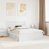 Bed Frame with Headboard White 150 x 200 cm Solid Pine Wood 3411399