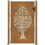 Garden Gate 100x150 cm Corten Steel Tree Design 153163