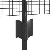 Fence with Post Grey 0.4 x 100 m Steel and PVC 3336646