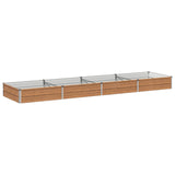Raised Garden Bed Wood Brown 320 x 80 x 24 cm cold-rolled steel 8006493