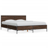 Bed Frame without Mattress Brown Oak 150x200 cm King Size 3280006