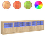 Sideboard with LED Lights Sonoma Oak 283x37x67 cm 3209018