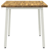 60 x 55 x 75 cm Solid Acacia Wood White Rectangular 937571