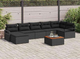Garden Sofa Set with Cushion 8 pcs Black Poly Rattan 3347737