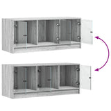 TV Cabinet with Glass Doors Grey Sonoma 102x37x42 cm 836411