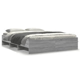 Bed Frame Grey Sonoma Engineered wood, Plywood Double Bed Frame 3295644