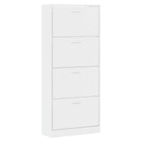 Shoe Cabinet High Gloss White 63x24x147 cm Engineered Wood 342546