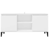 805968 TV Cabinet with Metal Legs White 103,5x35x50 cm