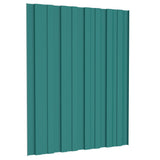 Roof Panels 12 pcs Galvanised Steel Green 60x45 cm 317187