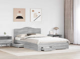 Bed Frame with Drawer Grey Sonoma 120 x 190 cm Engineered Wood 3413635