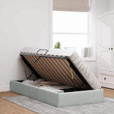 Storage Bed with Mattress Light Grey 100 x 203 cm Velvet 3370132