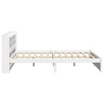 ZNTS Bed Frame with Headboard without Mattress White 140x190 cm 3306729