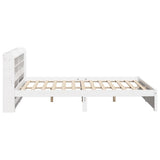 ZNTS Bed Frame with Headboard without Mattress White 140x190 cm 3306729