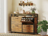 Shoe Storage Cabinet with 4 Flip Drawers and Open Shelf - Rustic Brown T3398P377993