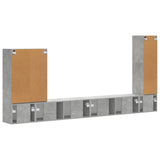 TV Wall Cabinet Set Wall-mounted 6 pcs Concrete Grey 3408955