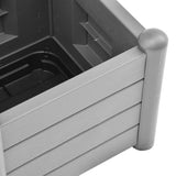 Garden Planter with Trellis 43x43x142 cm PP Stone Grey 317581
