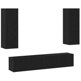 TV Cabinet Set 4 pcs Black oak Large Engineered wood 3393367